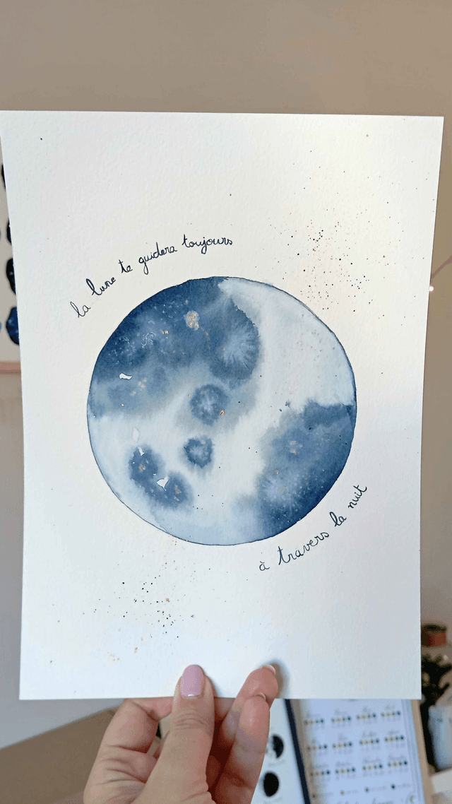 Lune bleue avec message d&#039;espoir